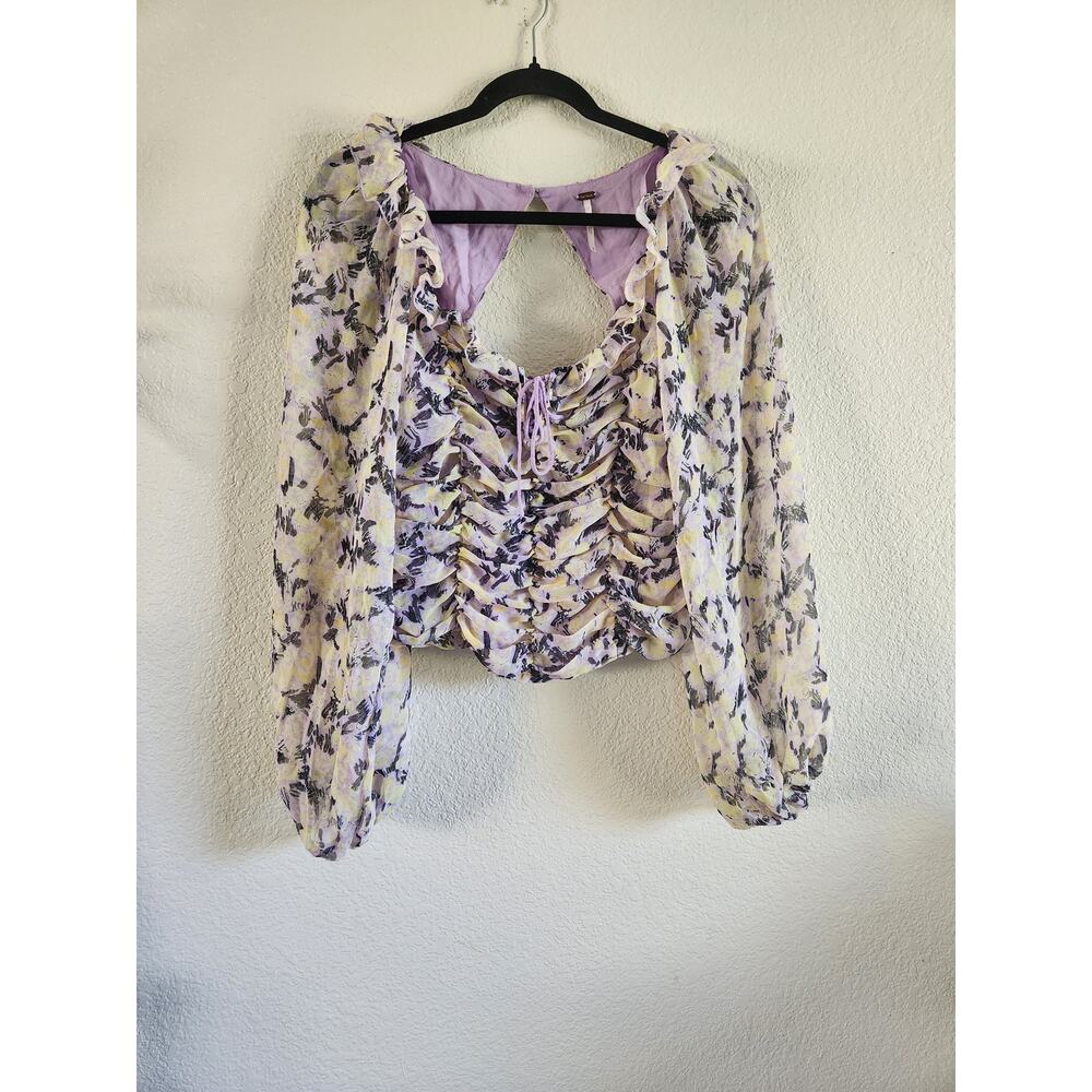 Free People Women's Boho Flowy Floral Blouse- M